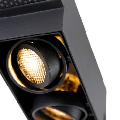 Set van 6 Inbouwspot zwart draai- en kantelbaar Trimless 2-lichts - Oneon Honey