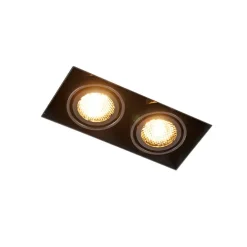 Set van 6 Inbouwspot zwart draai- en kantelbaar Trimless 2-lichts - Oneon Honey