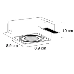 Set van 6 Inbouwspot zwart draai- en kantelbaar Trimless - Oneon Honey