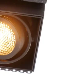 Set van 6 Inbouwspot zwart draai- en kantelbaar Trimless - Oneon Honey