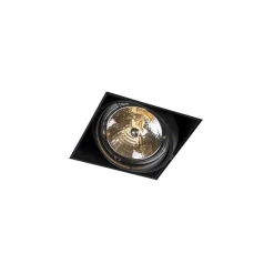 Set van 6 Inbouwspot zwart AR111 draai- en kantelbaar trimless - Oneon