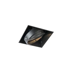 Set van 6 Inbouwspot zwart AR111 draai- en kantelbaar trimless - Oneon