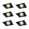 Set van 6 Inbouwspot zwart AR111 verstelbaar - Oneon