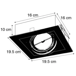 Set van 6 Inbouwspot zwart AR111 verstelbaar - Oneon