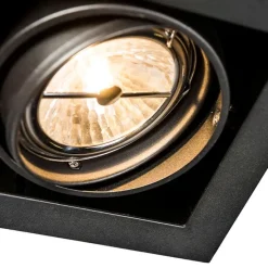 Set van 6 Inbouwspot zwart AR111 verstelbaar - Oneon