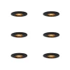 Set van 6 Inbouwspot zwart draai- en kantelbaar - Ude Honey