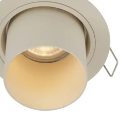 Set van 6 inbouwspots beige GU10 50mm rond draai- en kantelbaar - Installa