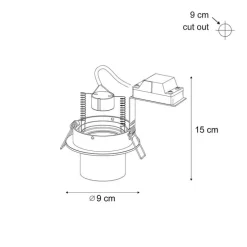 Set van 6 inbouwspots beige GU10 50mm rond draai- en kantelbaar - Installa