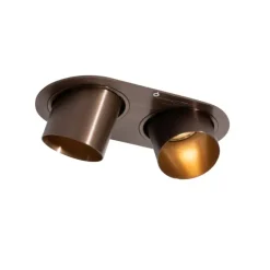 Set van 6 inbouwspots donkerbrons GU10 50mm 2-lichts - Installa