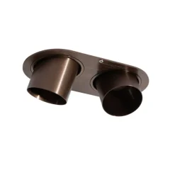 Set van 6 inbouwspots donkerbrons GU10 50mm 2-lichts - Installa