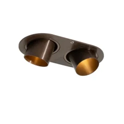 Set van 6 inbouwspots donkerbrons GU10 35mm kantelbaar 2-lichts - Installa