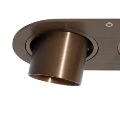 Set van 6 inbouwspots donkerbrons GU10 35mm kantelbaar 2-lichts - Installa