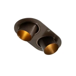 Set van 6 inbouwspots donkerbrons GU10 35mm kantelbaar 2-lichts - Installa