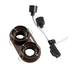 Set van 6 inbouwspots donkerbrons GU10 35mm kantelbaar 2-lichts - Installa