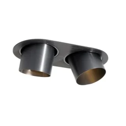Set van 6 inbouwspots gunmetal GU10 70mm kantelbaar 2-lichts - Installa
