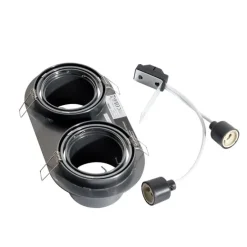 Set van 6 inbouwspots gunmetal GU10 70mm kantelbaar 2-lichts - Installa