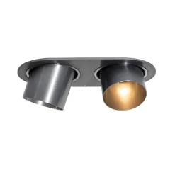 Set van 6 inbouwspots gunmetal GU10 50mm 2-lichts - Installa