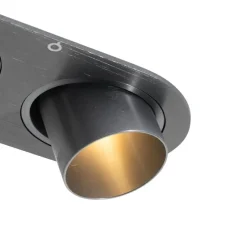 Set van 6 inbouwspots gunmetal GU10 35mm kantelbaar 2-lichts - Installa