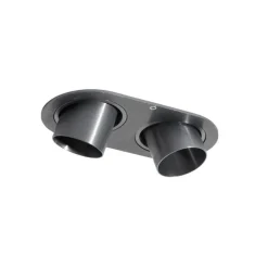 Set van 6 inbouwspots gunmetal GU10 35mm kantelbaar 2-lichts - Installa