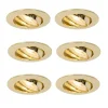 Set van 6 inbouwspots messing GU10 35mm - Edu