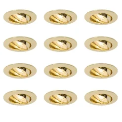 Set van 12 inbouwspots messing GU10 35mm - Edu