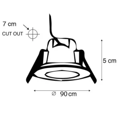 Set van 3 inbouwspots rond staal incl. LED IP65 - Simply