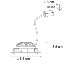 Set van 3 inbouwspots staal incl. LED IP44 - Relax LED