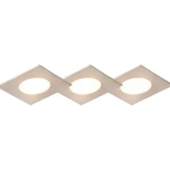 Set van 3 inbouwspots vierkant staal incl. LED IP65 - Simply
