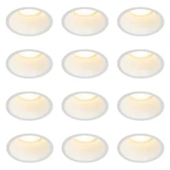 Set van 12 inbouwspots wit GU10 70mm IP44 - Dept