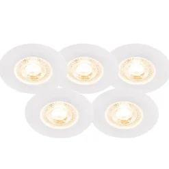 Set van 5 inbouwspots wit 3 staps dimbaar IP44 - Ulo