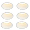 Set van 6 inbouwspots wit GU10 70mm IP44 - Dept