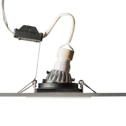 Set van 5 inbouwspots wit met zwart - Carree