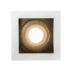 Set van 5 inbouwspots wit met zwart - Carree