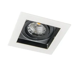 Set van 5 inbouwspots wit met zwart - Carree