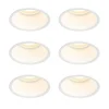 Set van 6 inbouwspots wit GU10 50mm IP44 - Dept