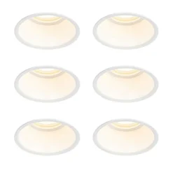 Set van 6 inbouwspots wit GU10 50mm IP44 - Dept