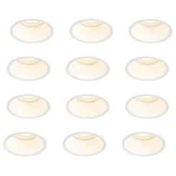 Set van 12 inbouwspots wit GU10 50mm IP44 - Dept