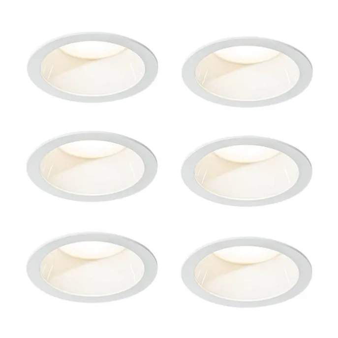 Set van 6 inbouwspots wit incl. LED 3000K-5000K - Elias