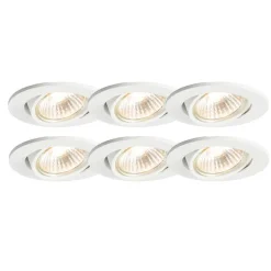 Set van 6 inbouwspots wit kantelbaar - Cisco