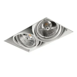 Set van 6 inbouwspots wit GU10 50mm 2-lichts trimless - Oneon