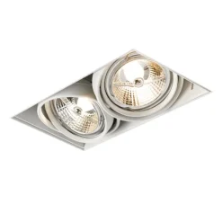 Set van 6 inbouwspots wit GU10 50mm 2-lichts trimless - Oneon