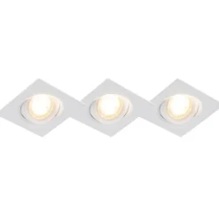 Set van 3 inbouwspots wit incl. LED 3-staps dimbaar - Miu