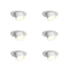 Set van 6 inbouwspots wit GU10 35mm rond kantelbaar - Installa