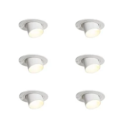 Set van 6 inbouwspots wit GU10 35mm rond kantelbaar - Installa