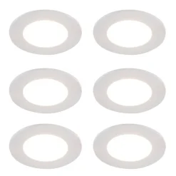 Set van 6 inbouwspots wit incl. LED dim to warm 7W IP65 - Blanca