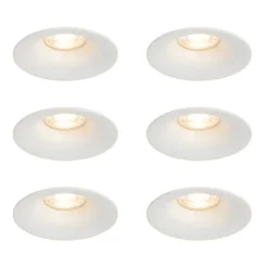 Set van 6 inbouwspots wit GU10 50mm - Gijs
