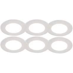Set van 6 inbouwspots wit incl. LED 3-staps dimbaar IP65 - Blanca