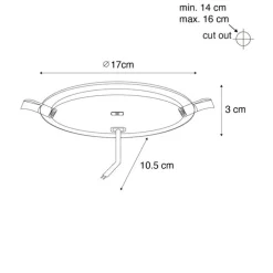Set van 6 inbouwspots wit 17cm incl. LED instelbaar in kelvin - Stephanie