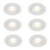 Set van 6 inbouwspots wit rond GU10 50mm IP44 - Xena