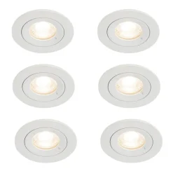 Set van 6 inbouwspots wit rond GU10 50mm IP44 - Xena